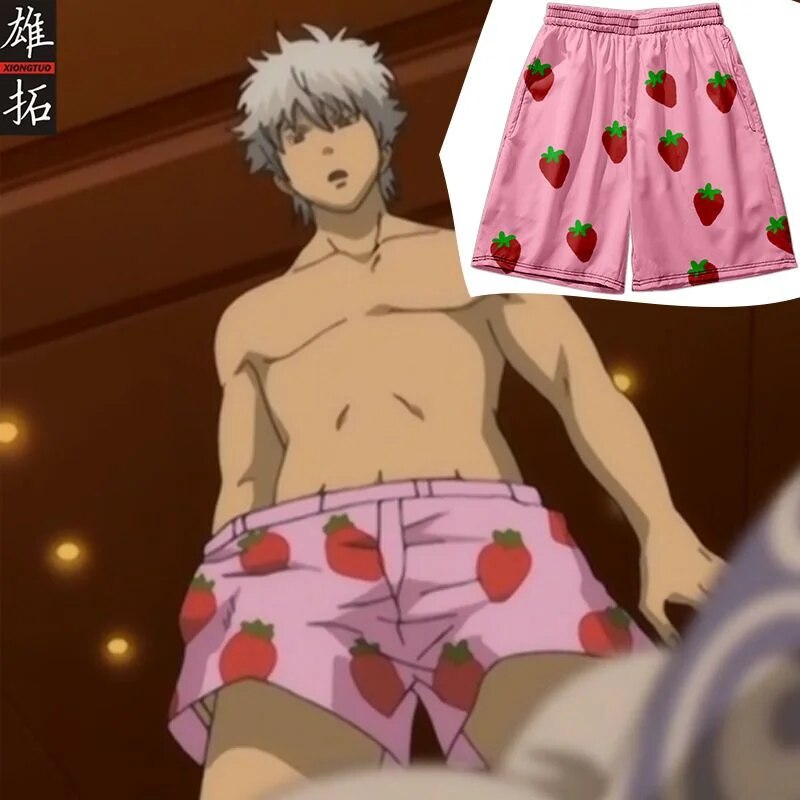 Gintoki Sakata Anime Pink Strawberry Shorts with Elastic Waist by Cosplay 


GINTAMA