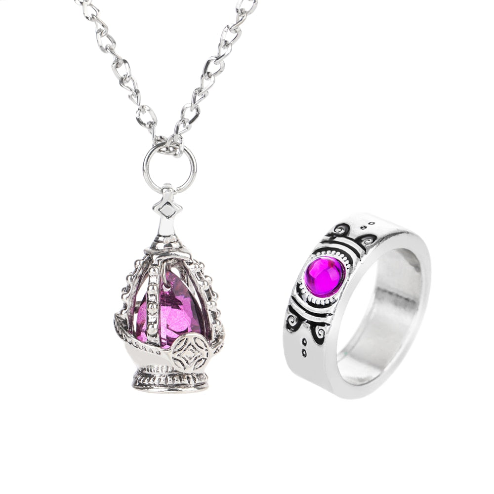 Anime Crystal Pendant Ring set by Cosplay Costumes